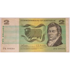 AUSTRALIA1968 . TWO 2 DOLLARS BANKNOTE . PHILLIPS/RANDALL . STAR NOTE